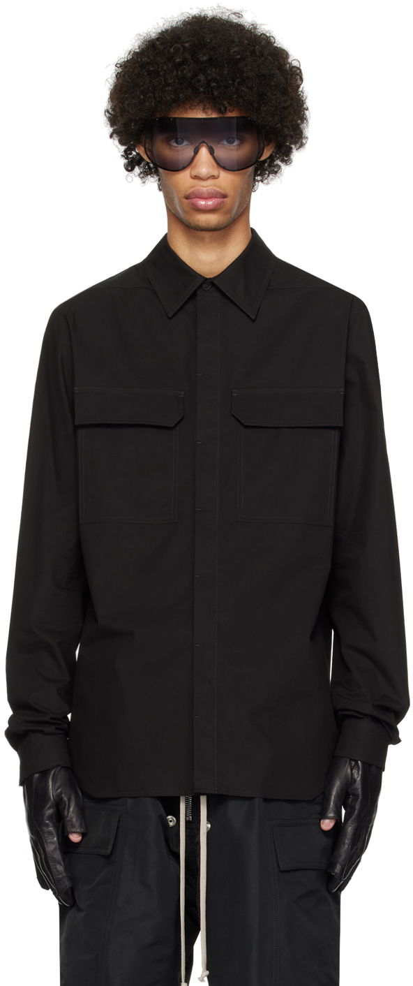 Риза Rick Owens Work Shirt Черно | RU01D3291 P, 0