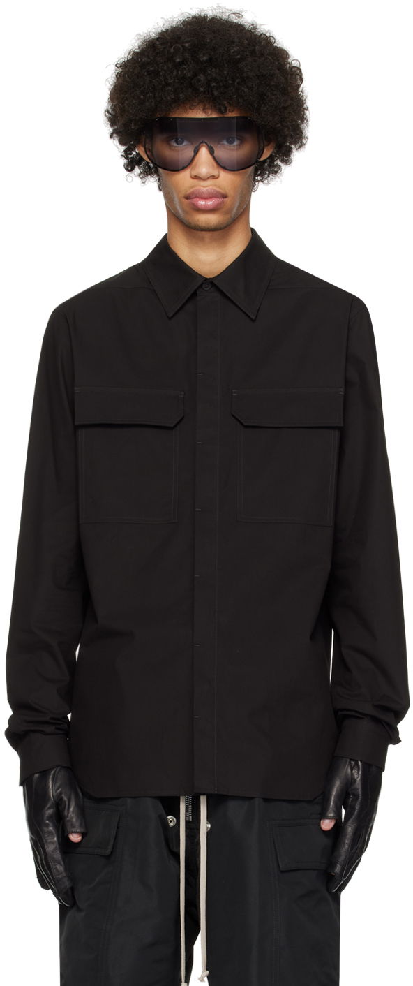 Риза Rick Owens Work Shirt Черно | RU01D3291 P