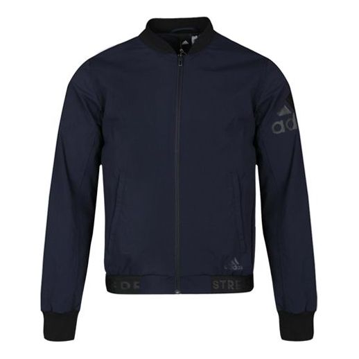 Яке бомбър adidas Originals Adidas Logo Print Baseball Jacket Тъмно синьо | DW4619, 0