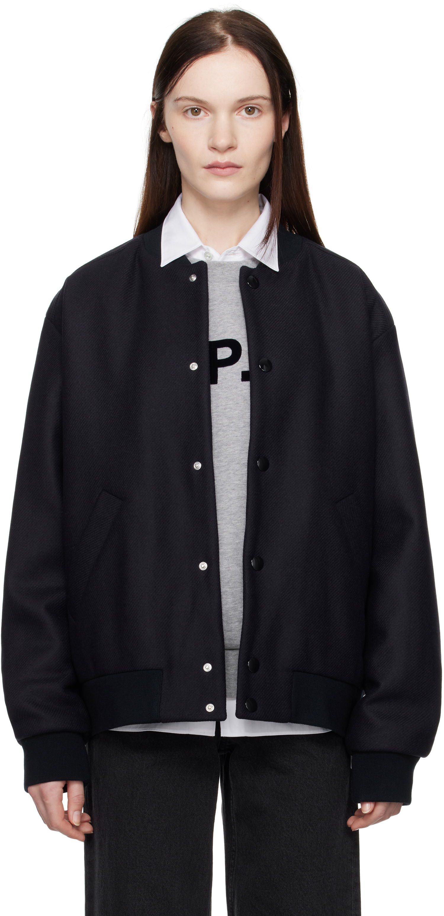 Яке бомбър A.P.C. Wool Bomber Jacket Тъмно синьо | WVBDE-M02974, 0
