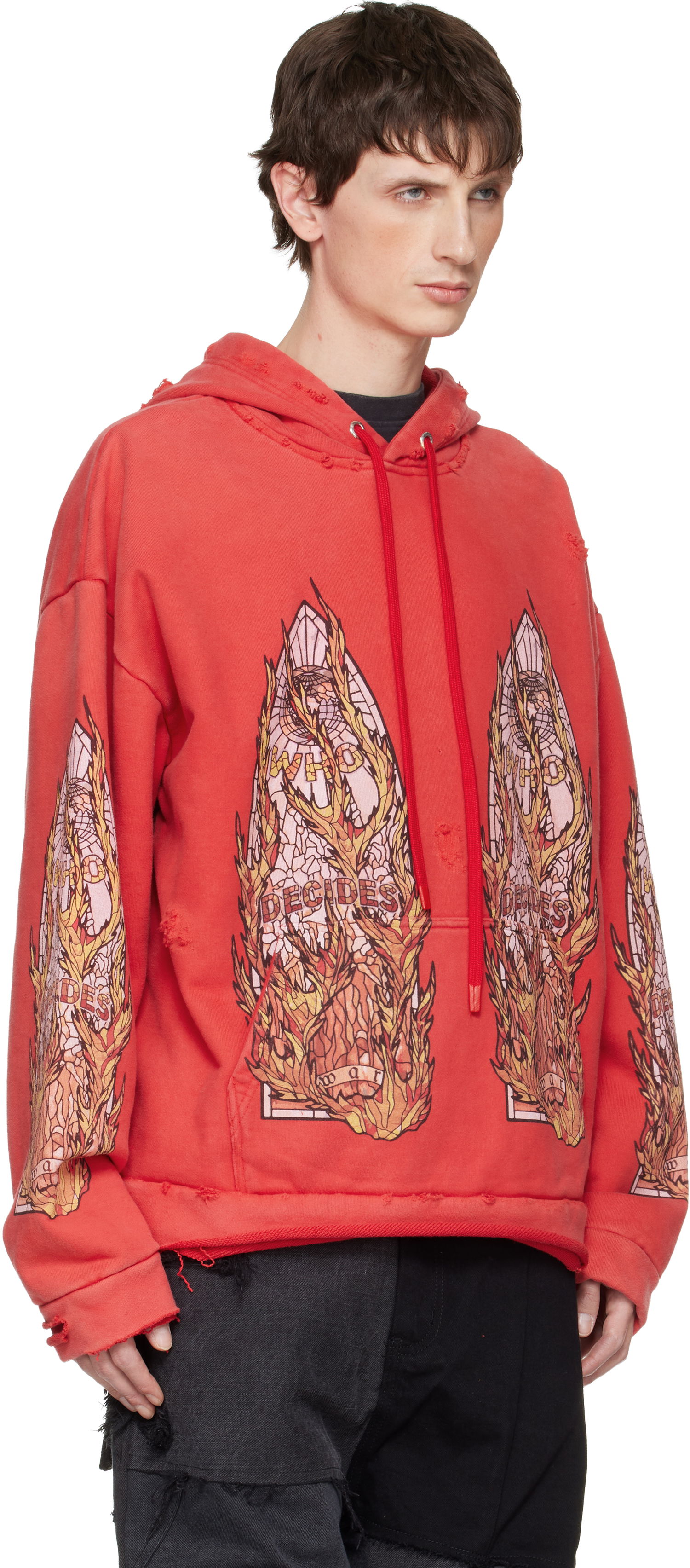 Суитчър Who Decides War Flame Glass Hoodie Червено | 1110320003FW25, 1