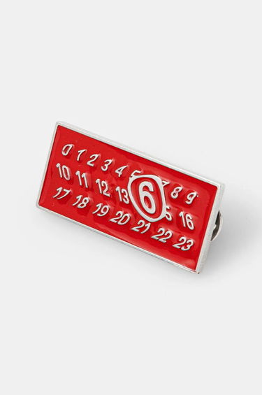 Значка Maison Margiela Numbers Logo Red Enamel Pin Червено | SM7VK0021.P7070, 0