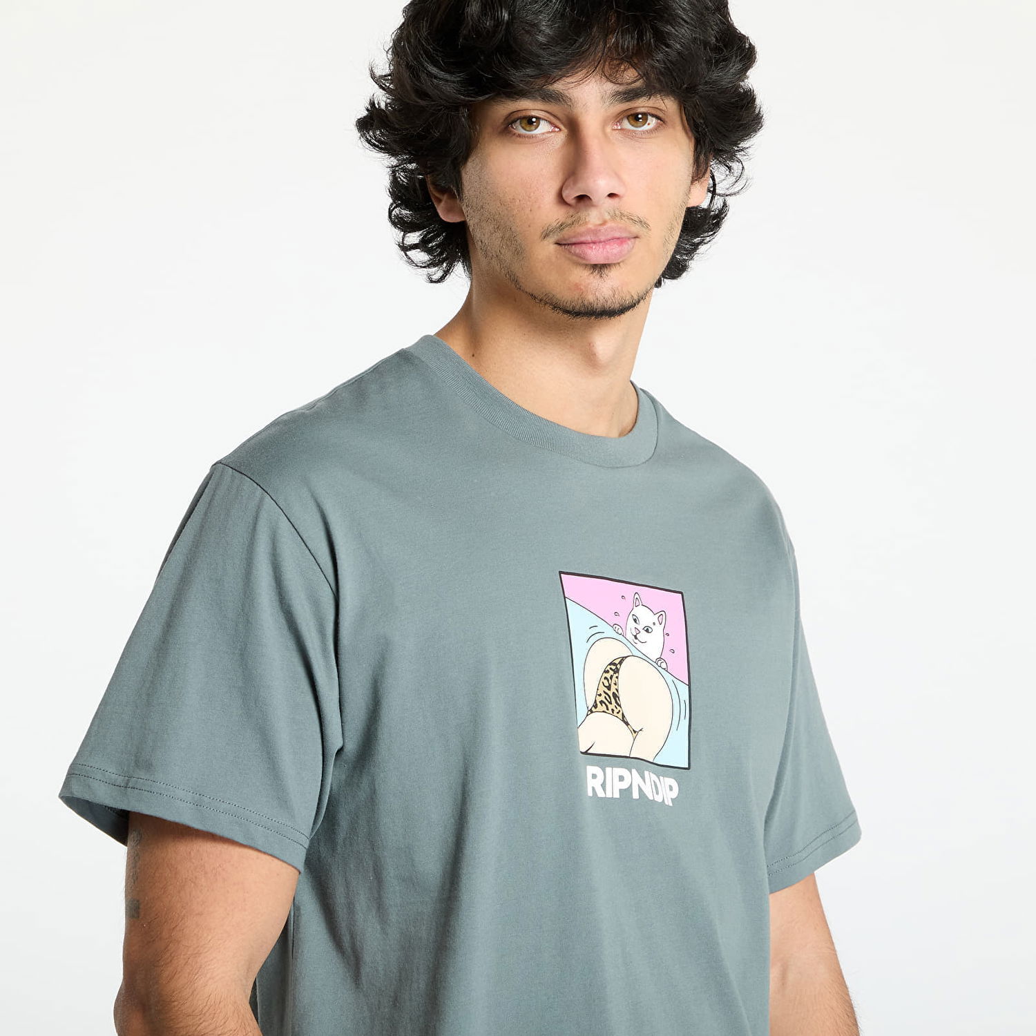 Тениска RIPNDIP RIPNDIP Peaches And Nerm T-Shirt Зелено | RNDHOL24153, 0