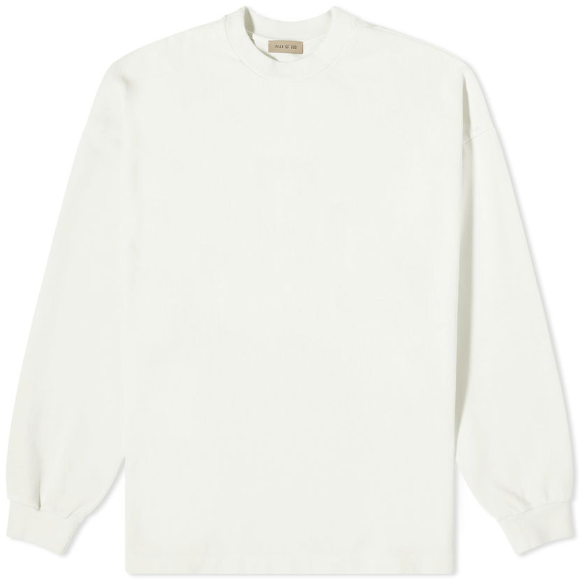 Тениска Fear of God Long Sleeve Airbrush 8 T-Shirt Cream Бяло | FG850-042JER-107