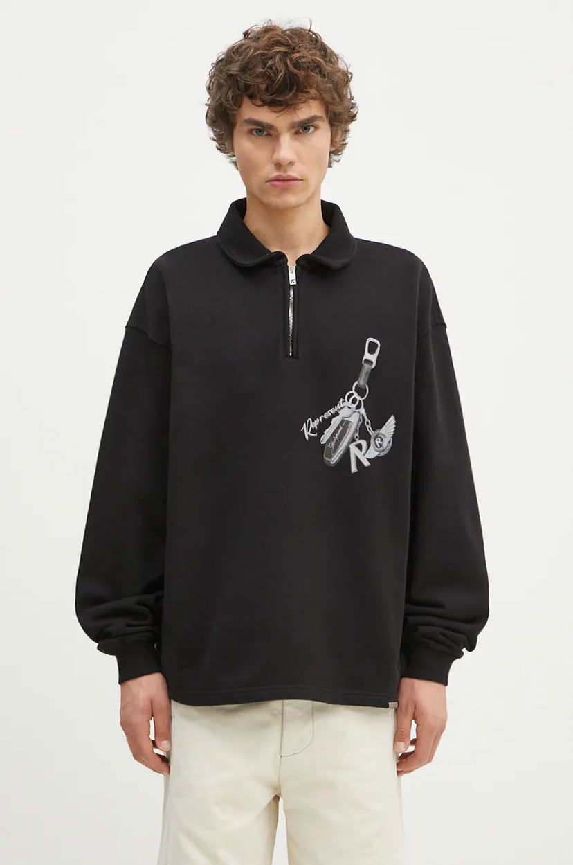 Суитчър Represent Clo Keys To The Club Quater Zip Printed Sweatshirt Черно | MLM4242.001