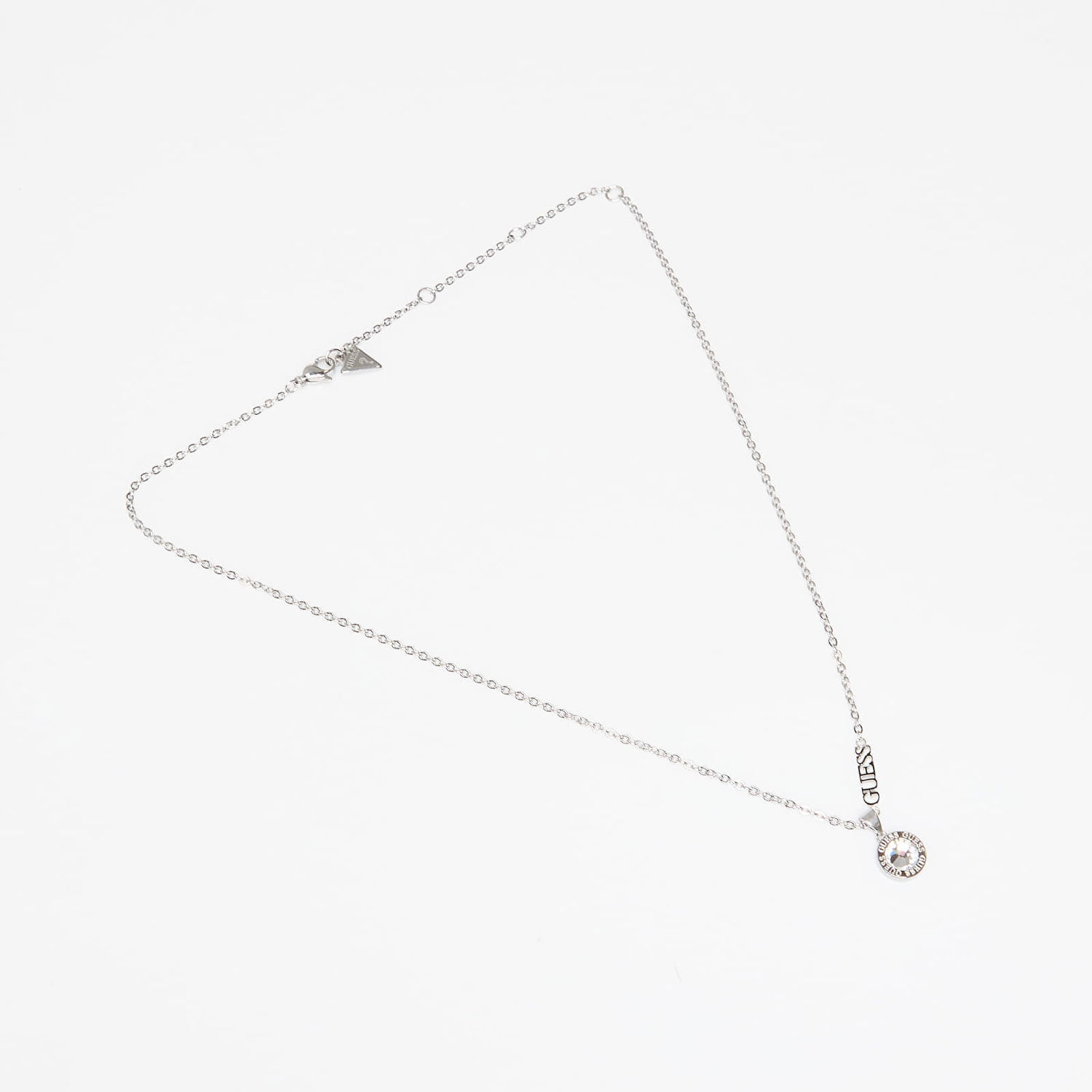Колие GUESS Color My Day Necklace with Crystal Pendant and Logo Detail Металик | JUBN02245JWRH-SILVER, 0