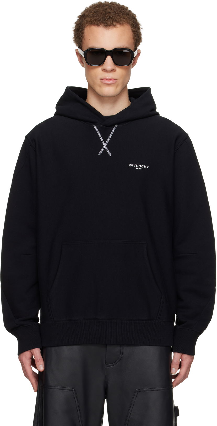 Суитчър Givenchy Couture Seam Hoodie Черно | BMJ0NH3YS1001