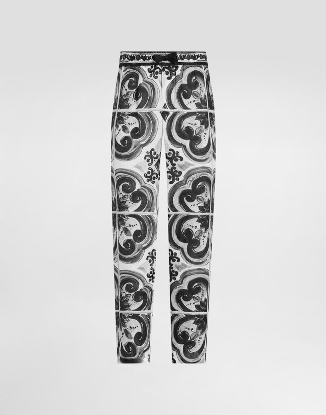 Dolce & Gabbana Majolica-Print Linen Trousers