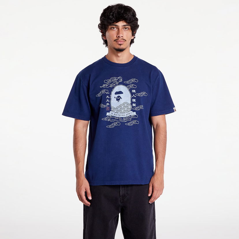 Тениска BAPE A BATHING APE 31St Anniversary Japan Ape Head Tee Indigo Тъмно синьо | 001CSK201023F ING