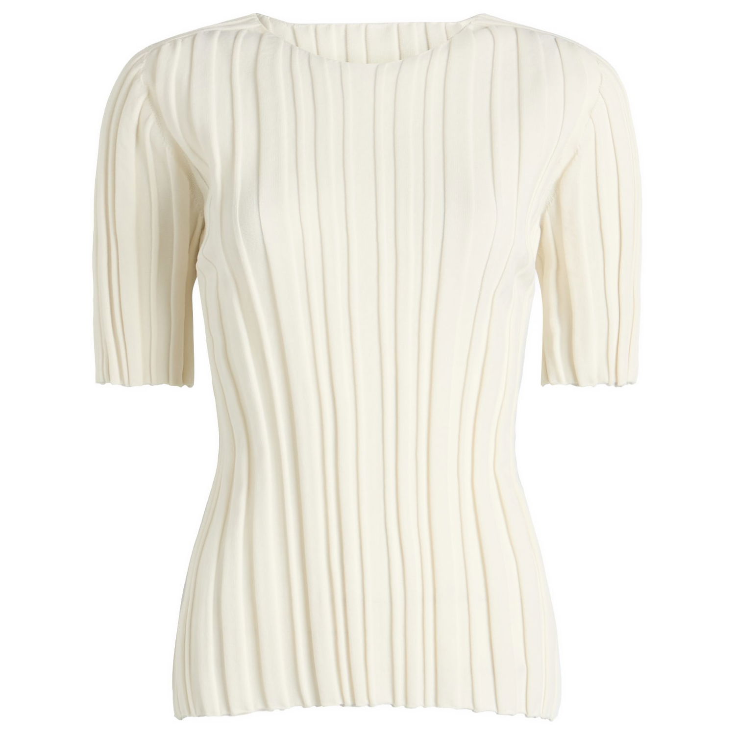 Тениска Pleats Please Issey Miyake Issey Miyake Pleats Please Rib Knit T-Shirt Бяло | PP56KK852-02, 0