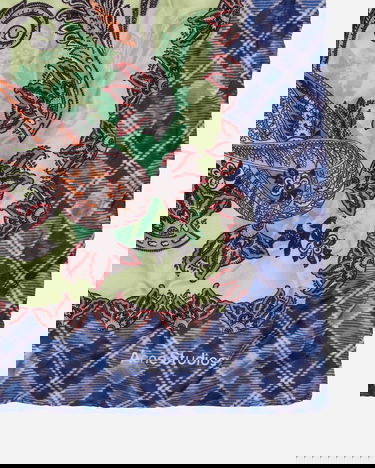 Шал Acne Studios Printed Silk Bandana Зелено | CA0274- ALG, 4
