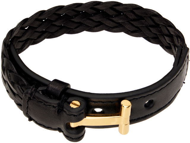 Black Woven Leather Bracelet