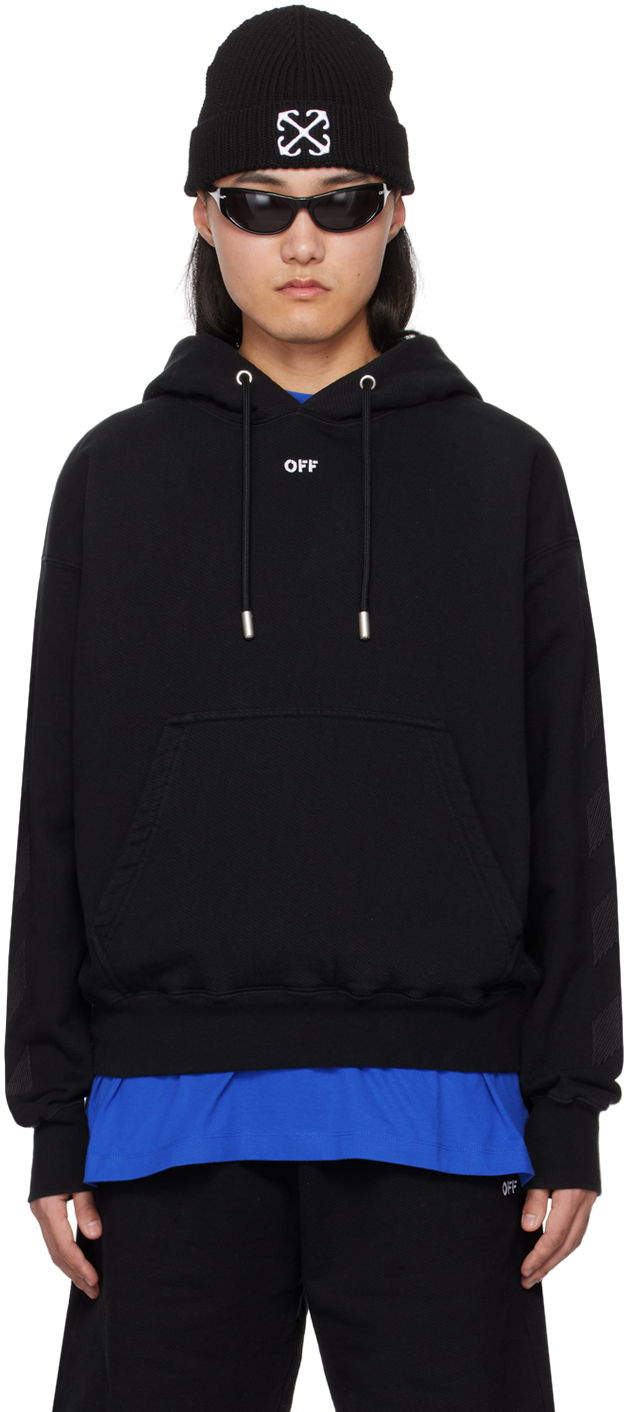 Суитчър Off-White Black Cornely Diags Hoodie Черно | OMBB085S24FLE0041001