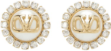 Обеци Valentino Garavani Gold Vlogo Signature Metal & Resin Earrings Бежово | 5W2J0T83HJY, 0