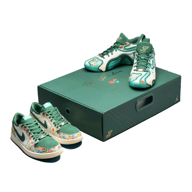 Кецове и обувки Jordan Jayson Tatum x Air Jordan 1 Retro Low OG "Welcome to the Garden Pack" Зелено | HQ5570-100, 0