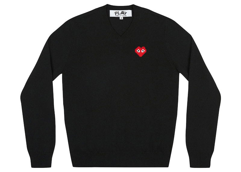 Пуловер Comme des Garçons Invader V-Neck Sweater Черно | AZ-N081-051