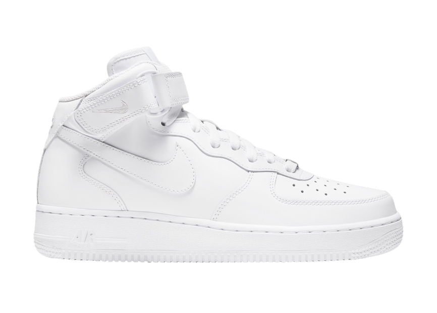 Кецове и обувки Nike Air Force 1 Mid Triple White W Бяло | DD9625-100/366731-100, 0