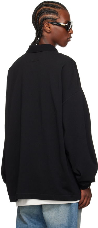 Поло тениска Fear of God Logo Patch Long Sleeve Polo Черно | 125BT244320F, 2