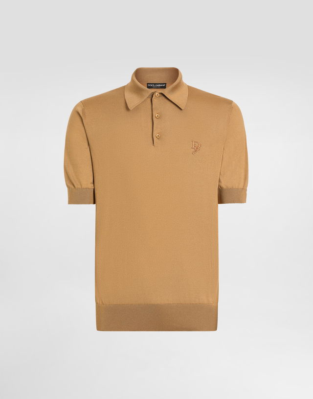Dolce & Gabbana Silk Polo-Shirt with Logo Embroidery