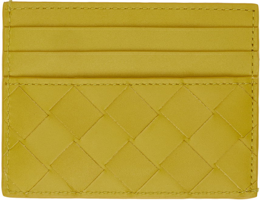Портфейл Bottega Veneta Intrecciato Card Holder Жълто | 635057-VCPQ3, 0