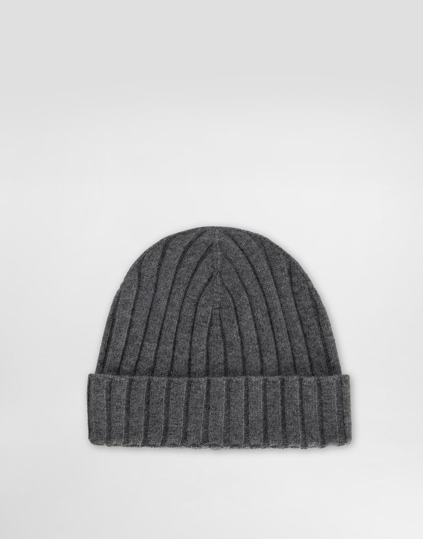 Шапка Dolce & Gabbana Dolce & Gabbana Cashmere Flat Rib Beanie Сиво | FXQ10ZJBW0SN5822