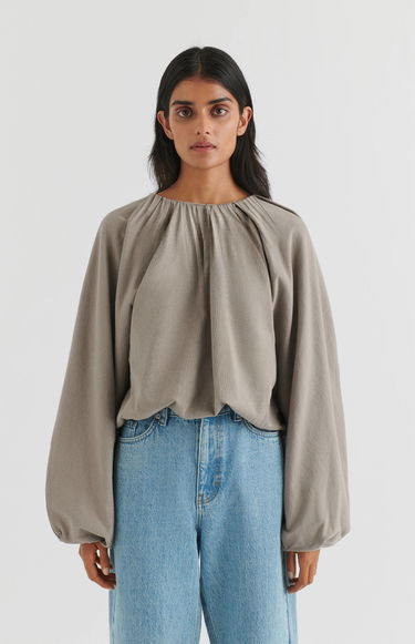 Пуловер AXEL ARIGATO Sade Gathered Pullover Кафяво | A2109002, 2