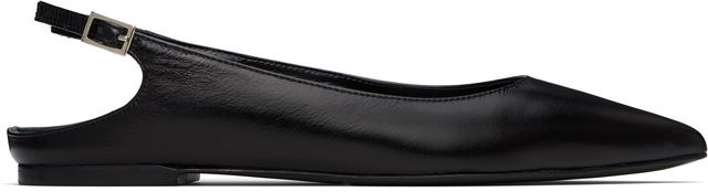 BY FAR Koyna Creased Calf Leather Ballerina Flats