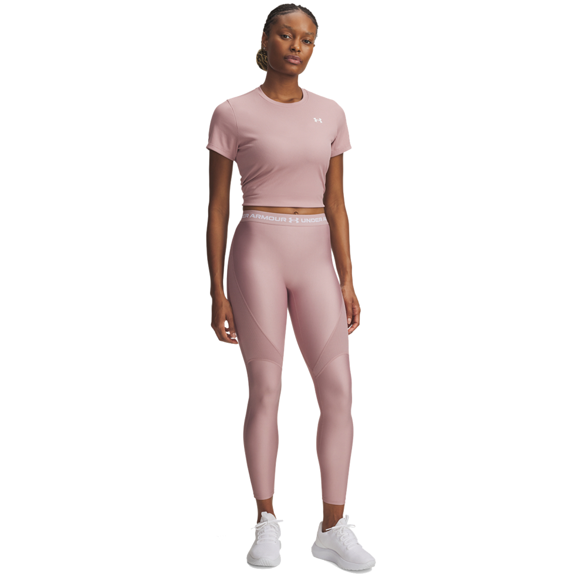 Клинове Under Armour HG Rib High-Waisted Full-Length Leggings with Mesh Panels Розово | 6003983-673, 0