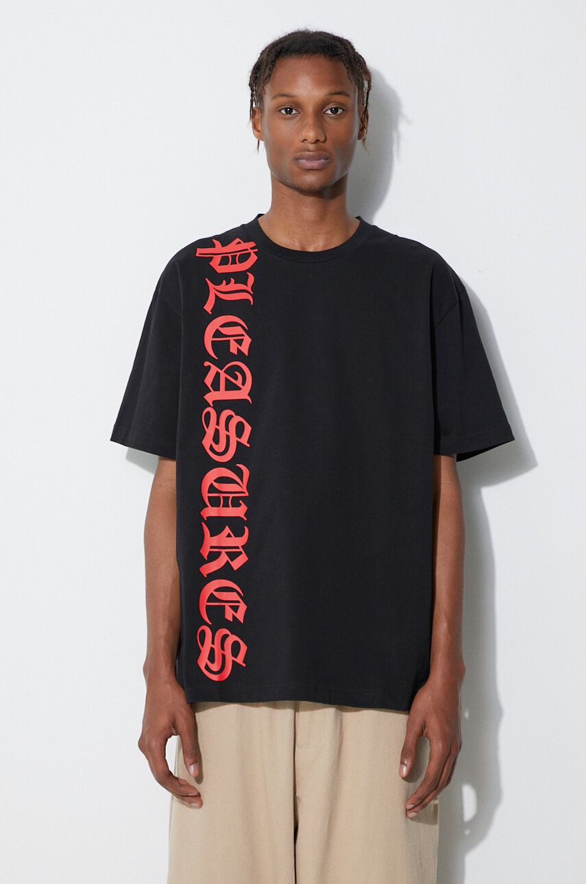Тениска Pleasures Gothic Print T-shirt With Short Sleeve Черно | P23SU010, 0