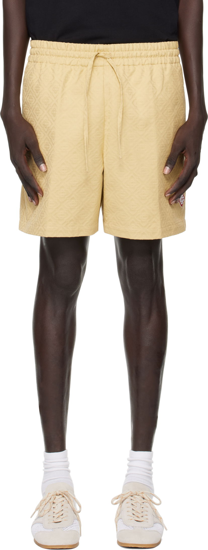Къси панталони Casablanca Casablanca Monogram Jacquard Shorts Жълто | MPF25-TR-287-01