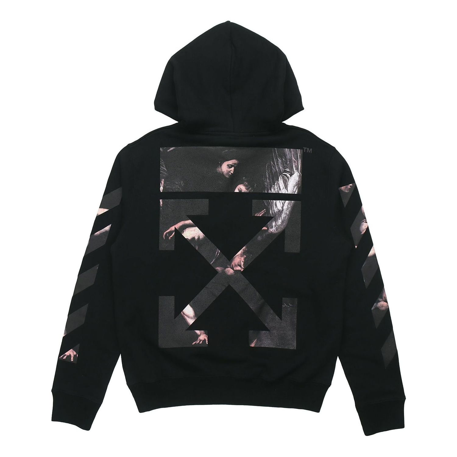 Суитчър Off-White Caravaggio Back Arrows Sketch Logo Hoodie Черно | OMBB034S20E300041088, 0