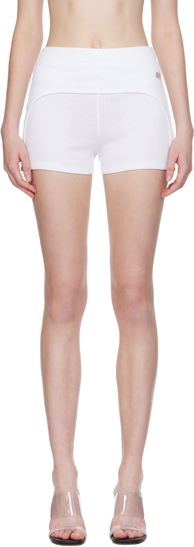 'The Garter' Ribbed Knit Mini Shorts