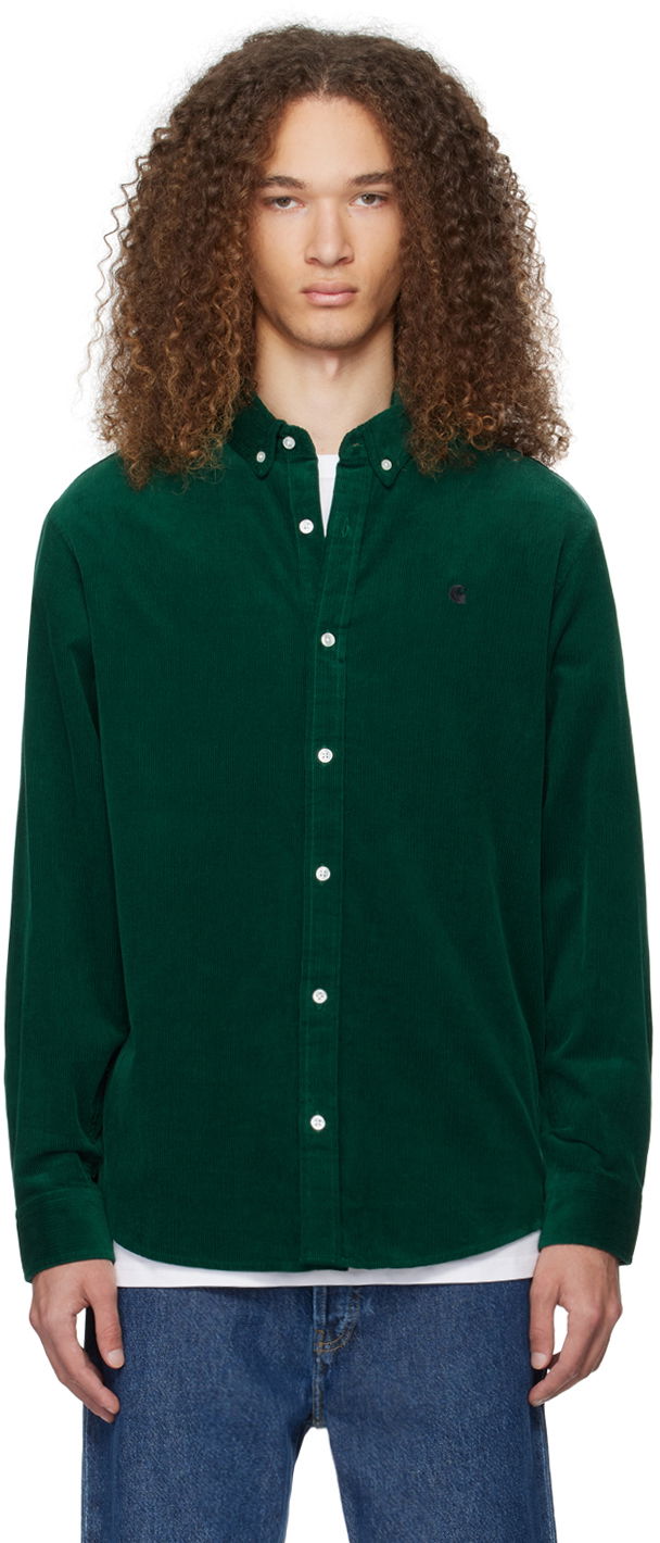 Риза Carhartt WIP Corduroy Button-Down Shirt Зелено | I030580, 0