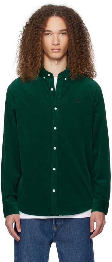 Риза Carhartt WIP Corduroy Button-Down Shirt Зелено | I030580, 0