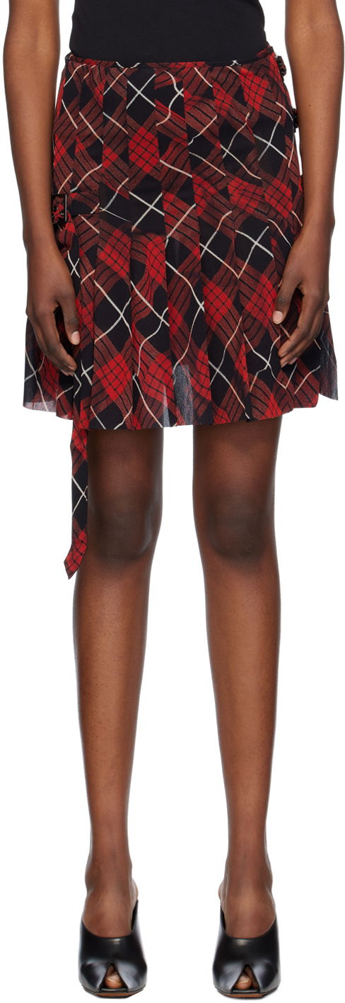 Пола Jean Paul Gaultier Distorted Tartan Skirt Червено | 24/31-F-JU105-T568-300001, 0