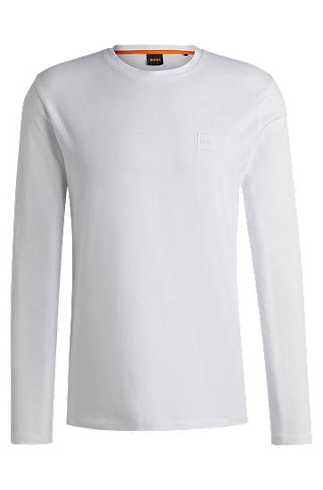 Cotton Long-Sleeve T-Shirt with Logo Patch