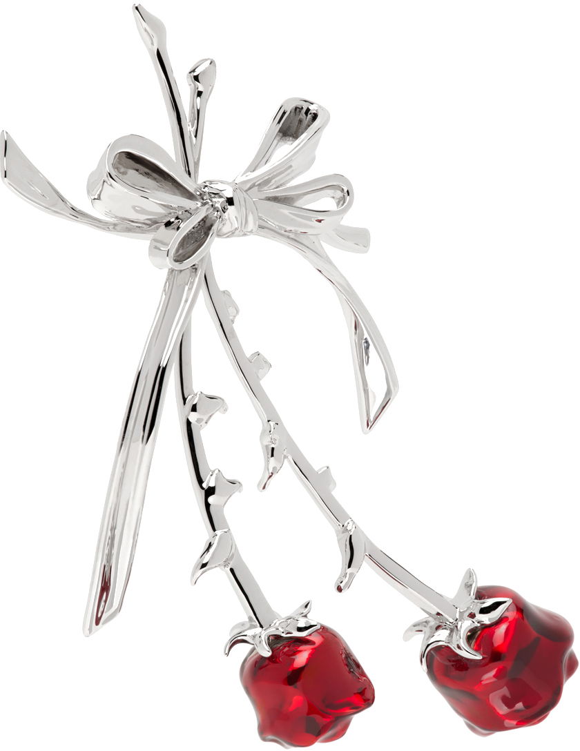 Обеци SHUSHU/TONG SHUSHU/TONG YVMIN Edition Double Rose Bow Earring Червено | 22326RED00DL, 1
