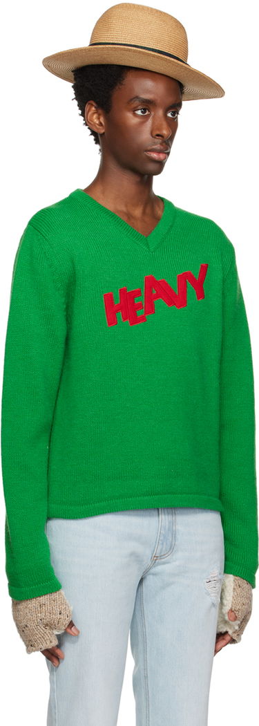 Пуловер ERL ERL Men's Patch V-Neck Sweater Зелено | ERL06N008, 3