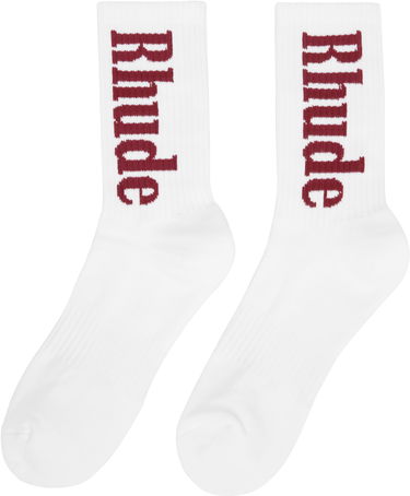 Чорапи Rhude RH Vertical Logo Socks Бяло | RHSS25SO01227, 1