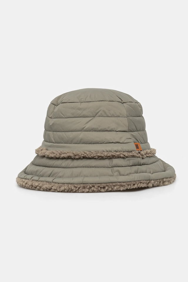 Reversible Puffer Bucket Hat with Sherpa Trim
