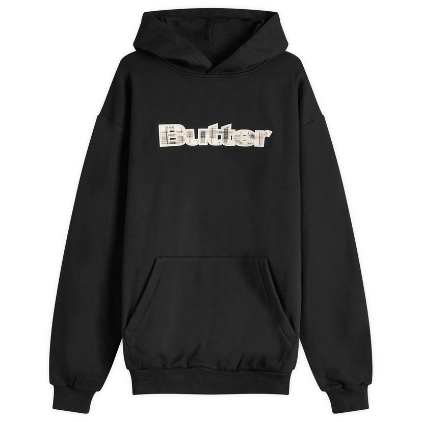 Суитчър Butter Goods Plaid Applique Logo Hoodie Черно | BGQ224D11501