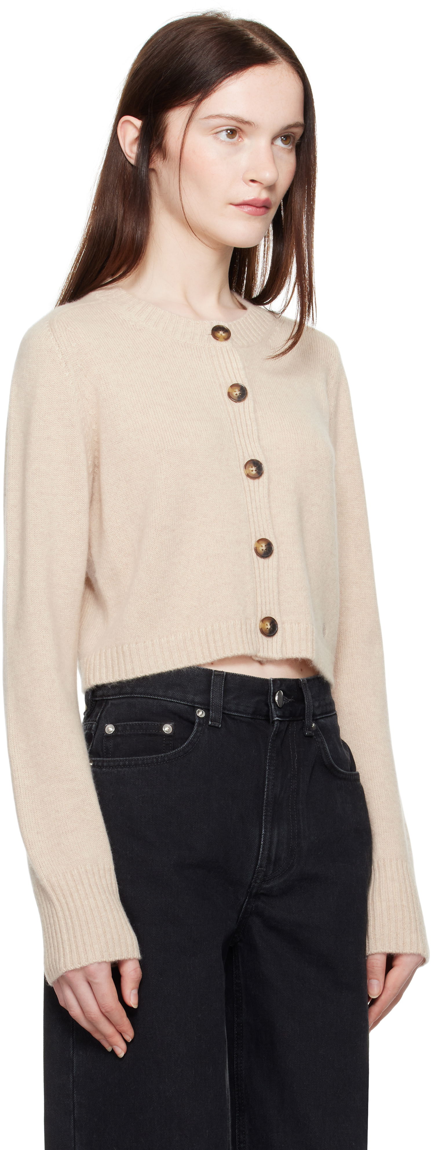 Пуловер Loulou de Saison Loulou de Saison Zephir Cropped Cardigan Бежово | ZEPHIR, 1
