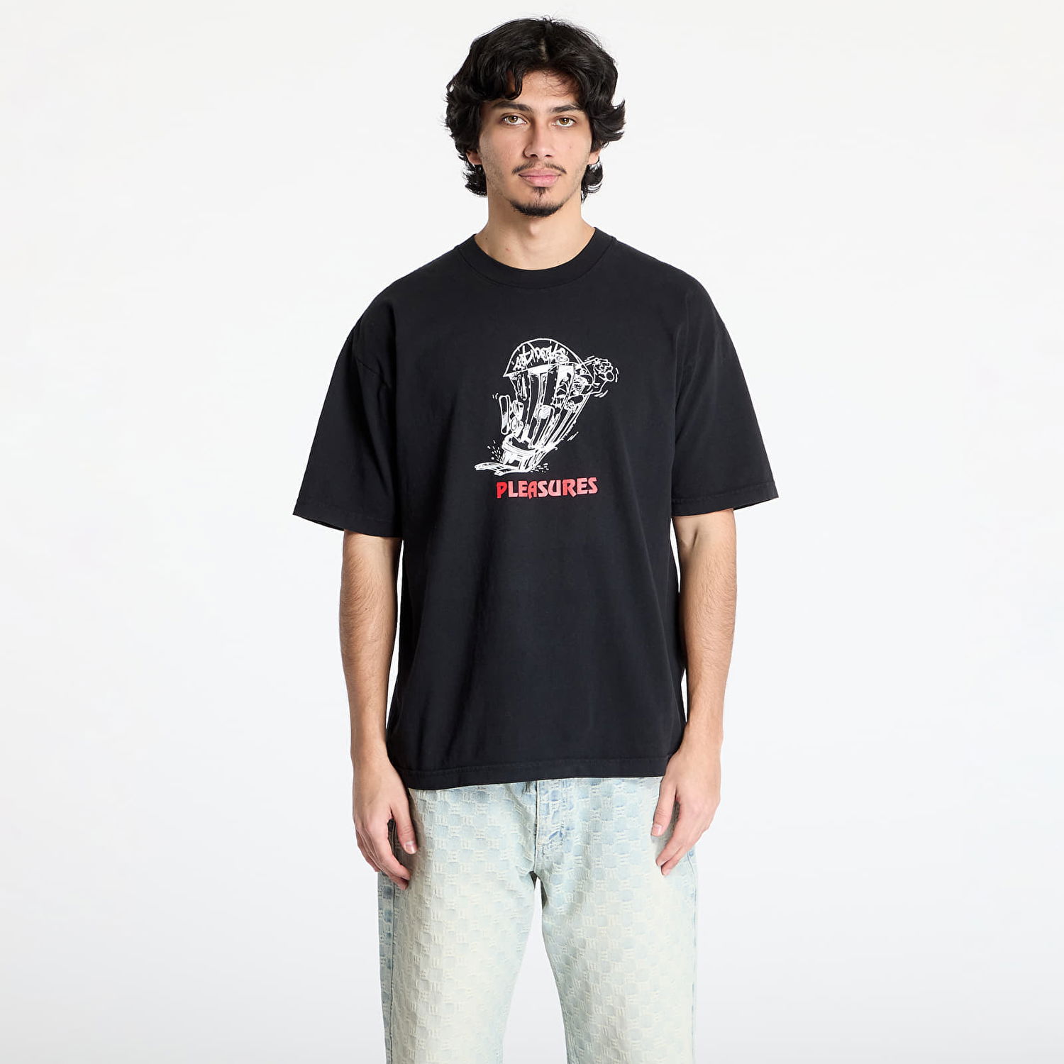 Тениска Pleasures Pleasures 9Th Street Graphic T-Shirt Черно | P25SP067 BLACK, 0