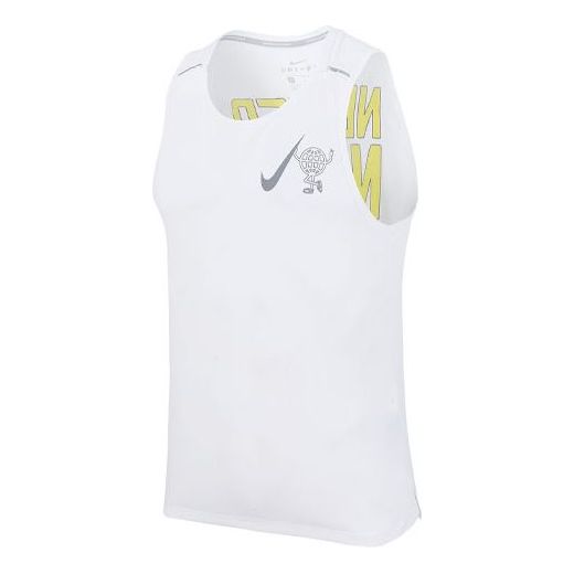 Потник Nike Miler Reflective Letter Quick-Dry Running Vest Бяло | DD1554-100
