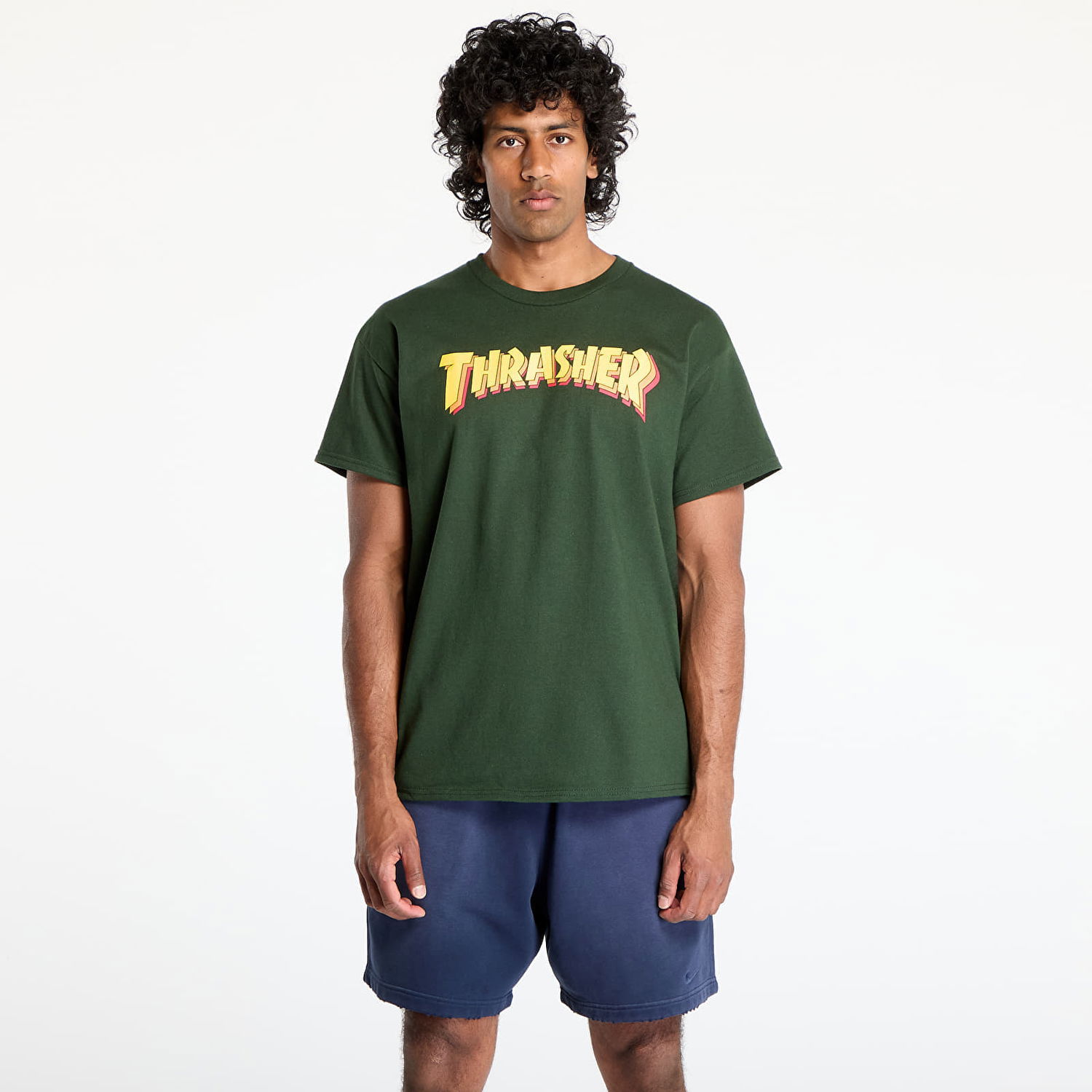 Тениска Thrasher Thrasher Stacked T-Shirt Зелено | 145687, 0