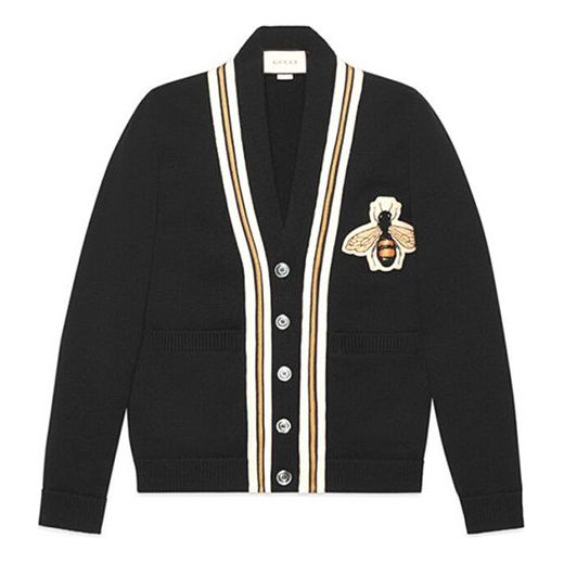 Пуловер Gucci Gucci Cardigan with Applique Черно | 456883-X5H38-1082, 0