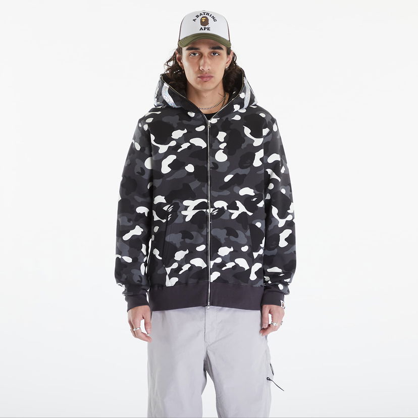 Суитчър BAPE A BATHING APE City Camo Shark Full Zip Hoodie Black Черно | 001ZPK301003M BLK