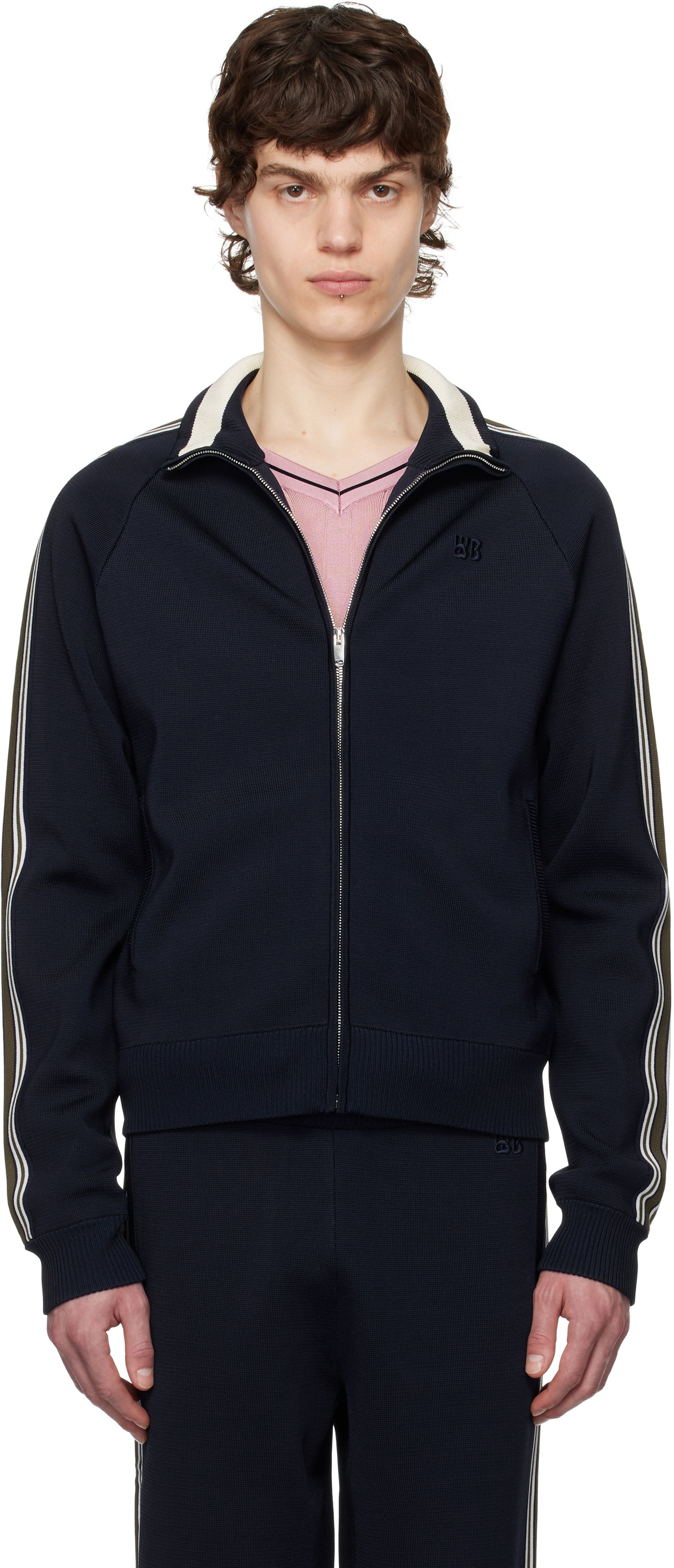 Комплект Wales Bonner Wales Bonner Tide Track Jacket Тъмно синьо | US25KN34-KN05-599 BRIGHT RAYON, 0