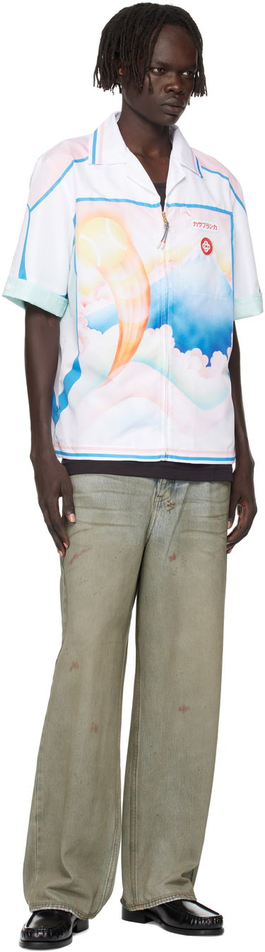 Риза Casablanca Casablanca Fuji Dream Zip Shirt Бяло | MPF25-SWM-064-01, 3