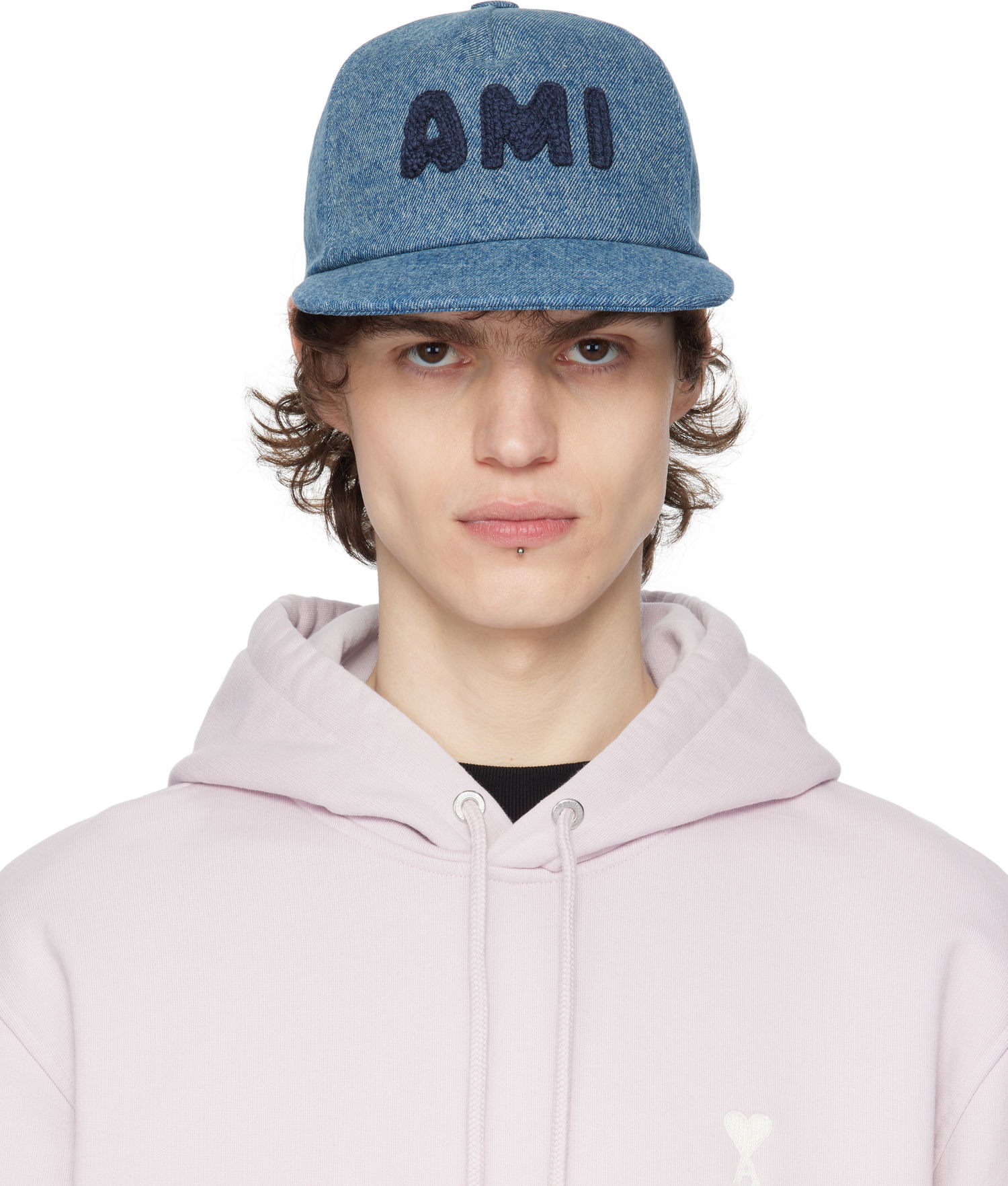 Шапка с козирка AMI AMI Paris Cotton Patch Trucker Cap Синьо | UCP028.DE0046, 0